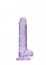 Gelové dildo RealRock Crystal Clear 7″ fialové