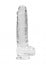 Gelové dildo RealRock Crystal Clear 9″ průhledné