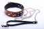 Whips Leather Collar with Leash for Him Cognac