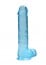 Gelové dildo RealRock Crystal Clear 10″ modré