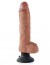 King Cock 10″ Tan Vibrating Dildo with Balls