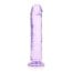 Gélové dildo RealRock Crystal Clear Realistic 8″ fialové