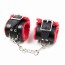 Pouta na nohy Slave4master Red & Black Plush Ankle Cuffs