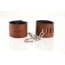 Kožená pouta Whips Primal Bond Cuffs With Padlock Small hnědá