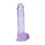 Gélové dildo RealRock Crystal Clear 5″ fialové