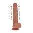 Vibračné a prirážací dildo s semenníkmi RealRock Dual Density 8″ Tan
