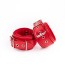 BlackRed Leather Ankle Restraints Red-Red