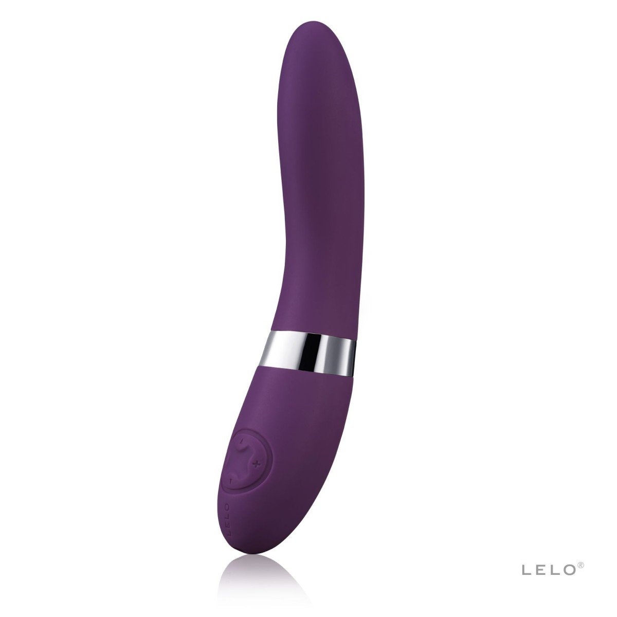 Silikónový vibrátor LELO Elise 2 Plum, luxusný vibrátor pre stimuláciu bodu G 22 x 3,2–3,9 cm