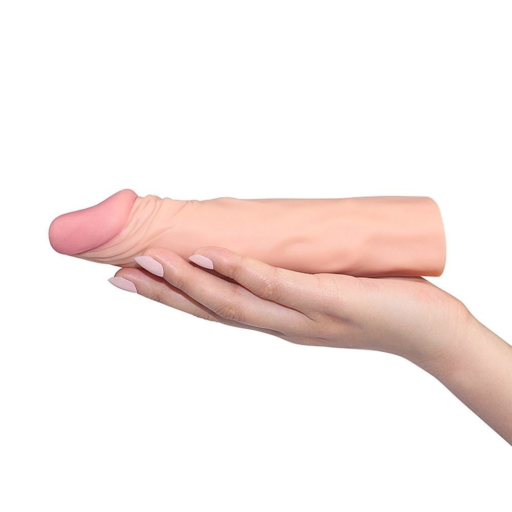 Lovetoy Add 2″ Pleasure X Tender Penis Sleeve, realisticky návlek na penis so žilkovaním 19 cm