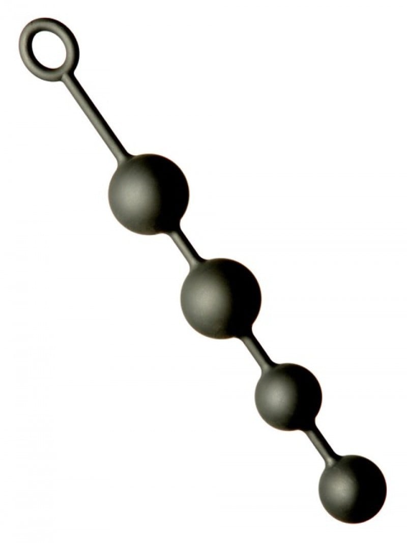 M&K Anal Balls 2 x 50 mm 2 x 60 mm, černé silikonové anální kuličky 44 x 5–6 cm