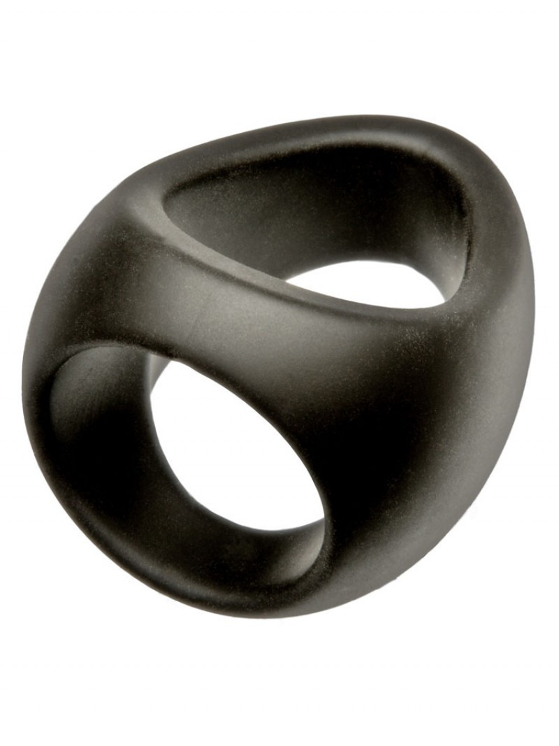 M&K Cock Sling, černý elastický kroužek na penis a varlata