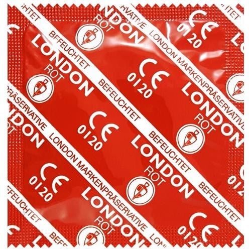 Durex London Red 1 pc, latexové kondomy s jahodovým aroma