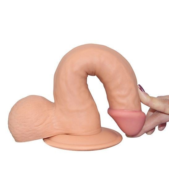 Lovetoy The Ultra Soft Dude 8.8″, měkké a ohebné dildo s přísavkou 21 x 4,5 cm