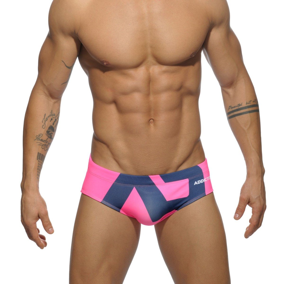 Plavky Addicted ADS045 Extra-Large Logo Brief růžové S, pánské plavky