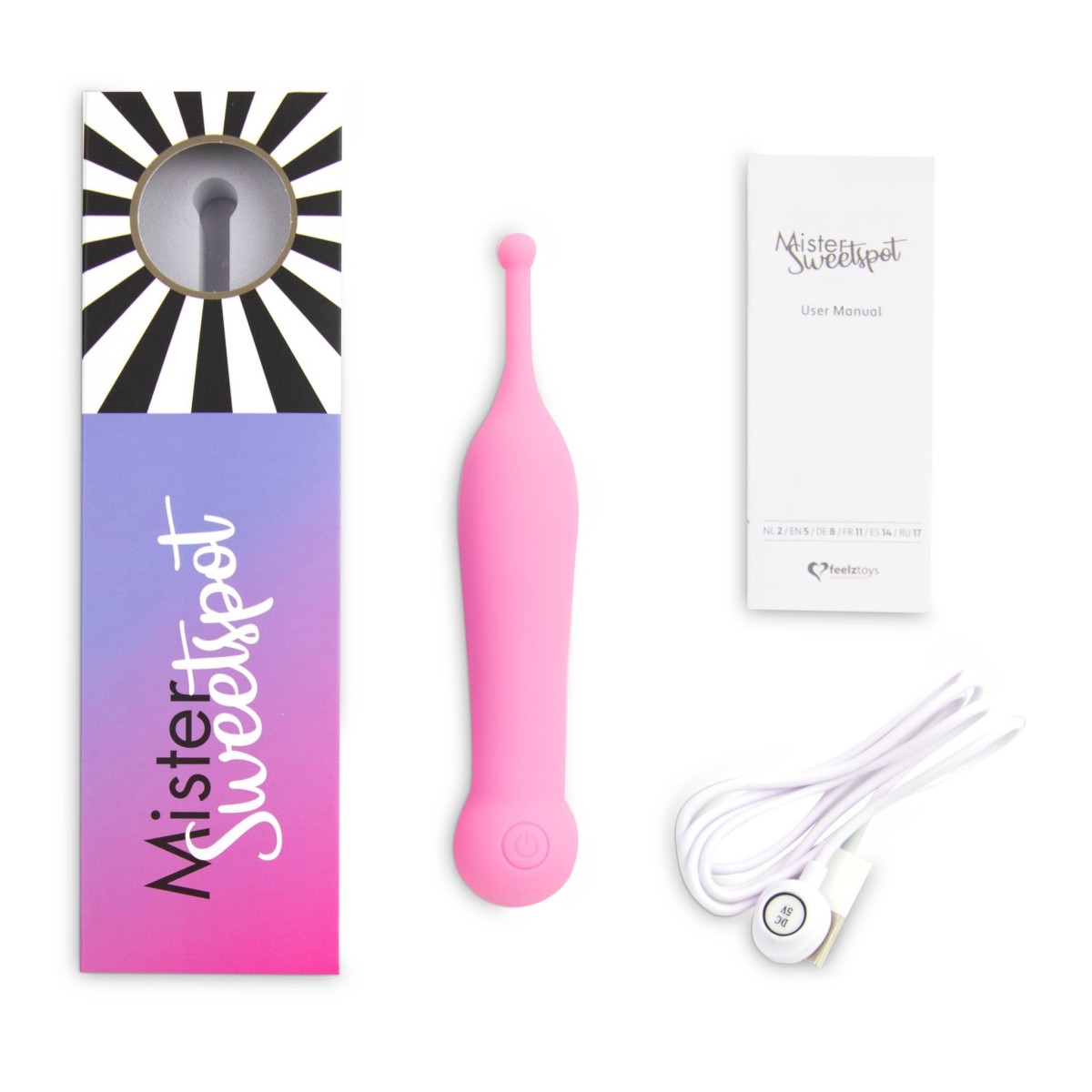 FeelzToys Mister Sweetspot Clitoral Vibrator Pink, silikonový 10rychlostní mini vibrátor