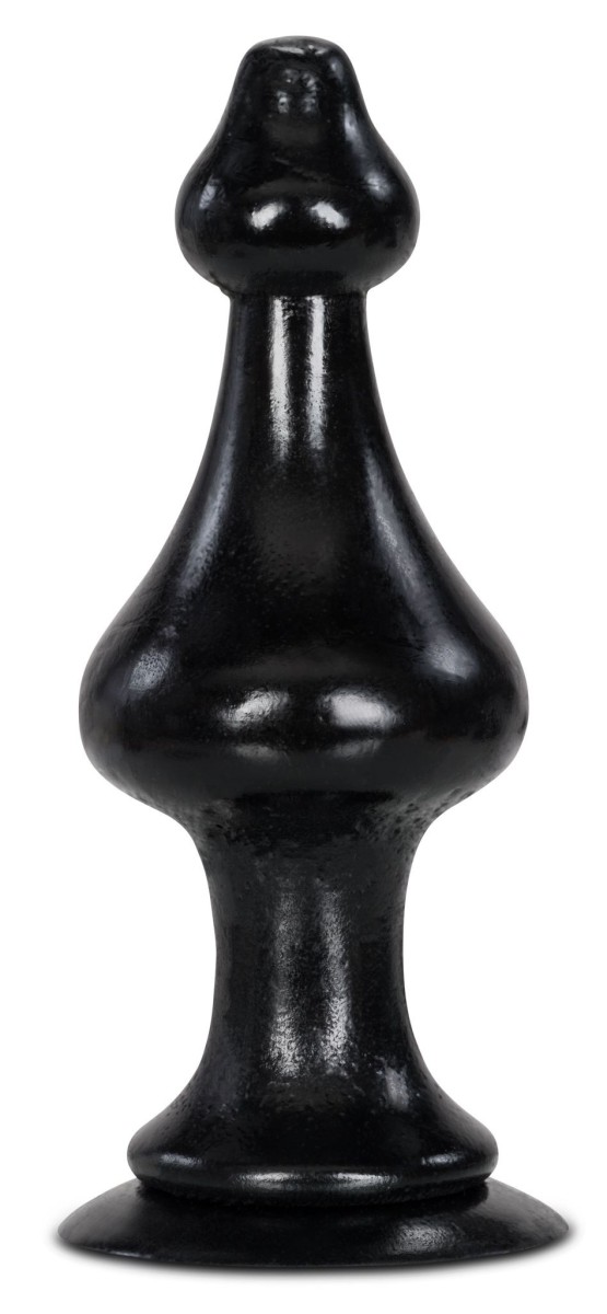 Pluggiz Horsea, čierny vinylový análny kolík 26,5 x 2,9–9,4 cm