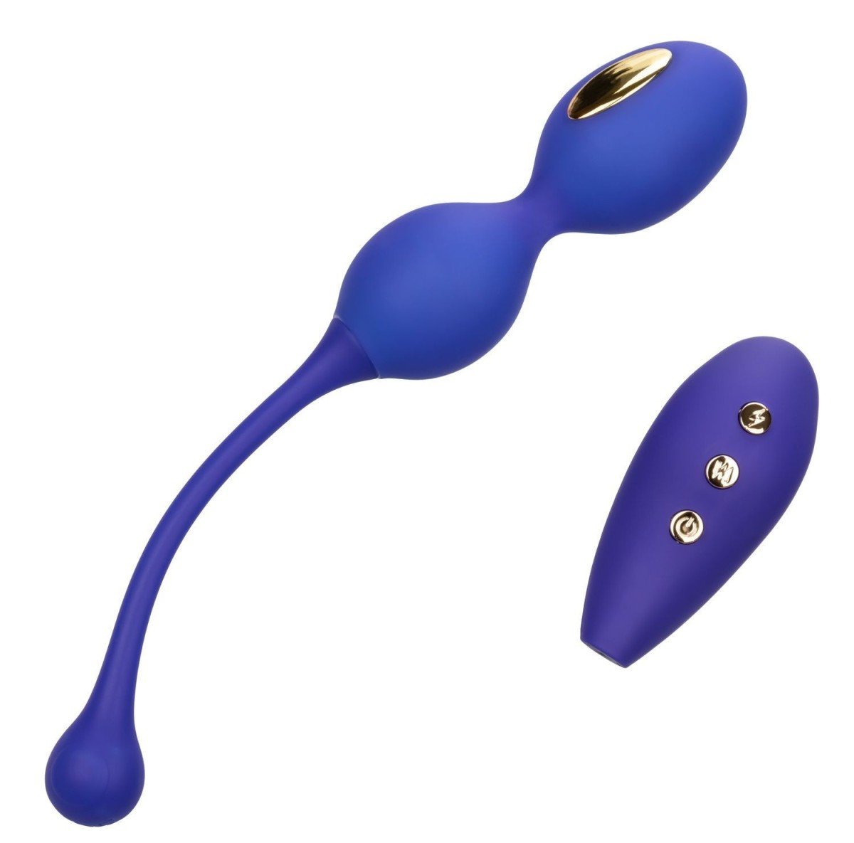 CalExotics Impulse E-Stimulator Dual Kegel Exerciser, vibrační a elektrostimulační vaginální kuličky s dálkovým ovládáním s průměrem 3,3 cm