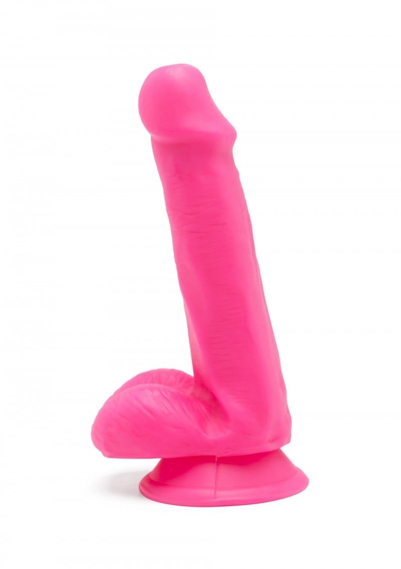 Dildo so semenníkmi ToyJoy Get Real Happy Dicks 6 Inch ružové