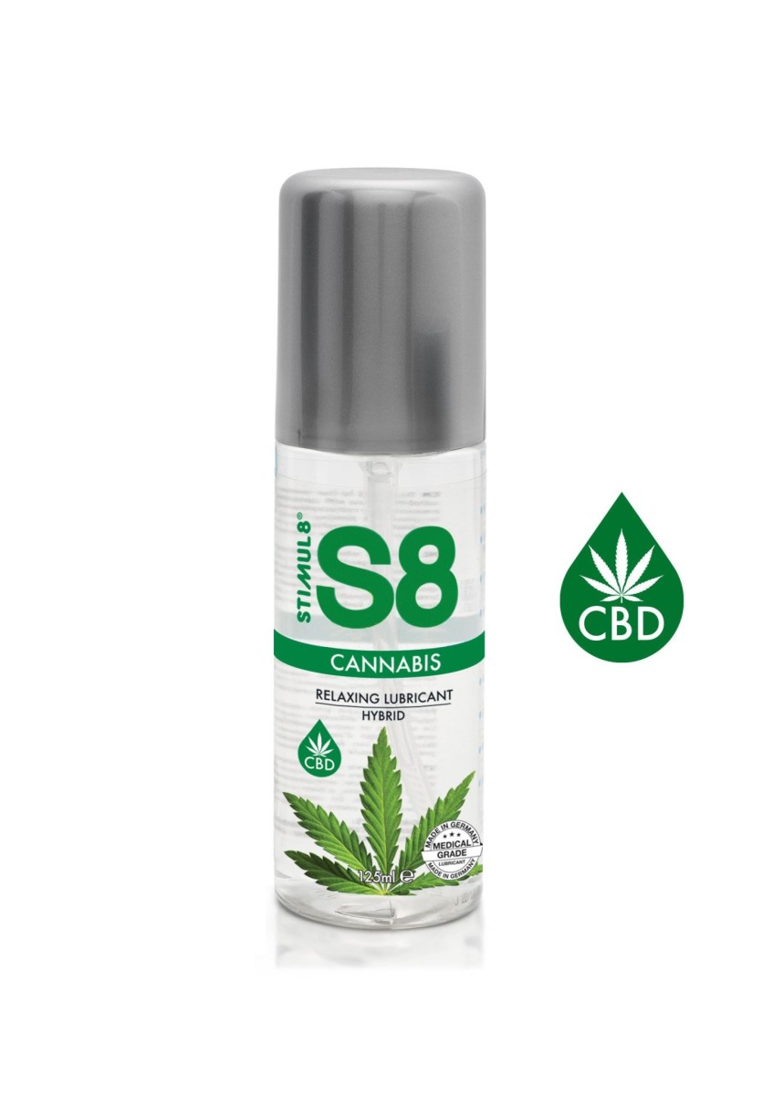 Stimul8 S8 Hybrid Cannabis Lube 125 ml, relaxačný lubrikant s obsahom CBD