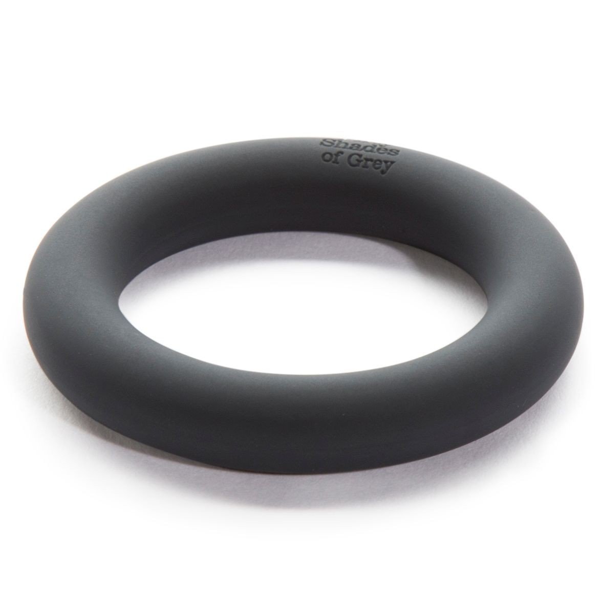 Fifty Shades of Grey A Perfect O Silicone Cock Ring, čierny elastický krúžok na penis