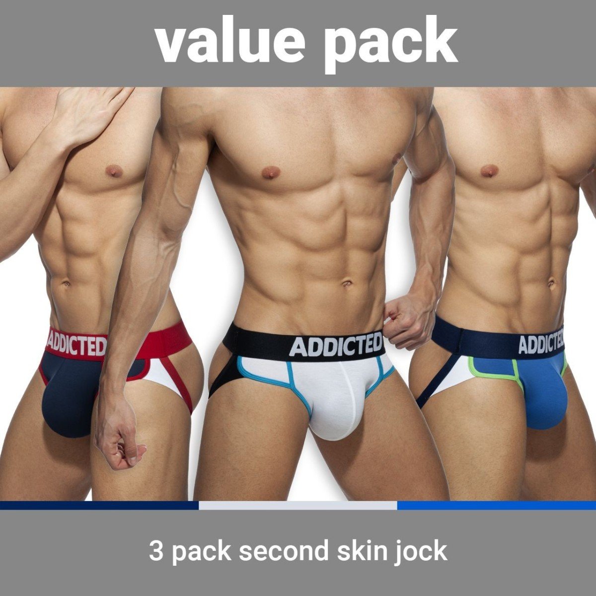 Jocksy Addicted AD899 Second Skin 3 ks XL, výhodné balení 3 pánských jocksů