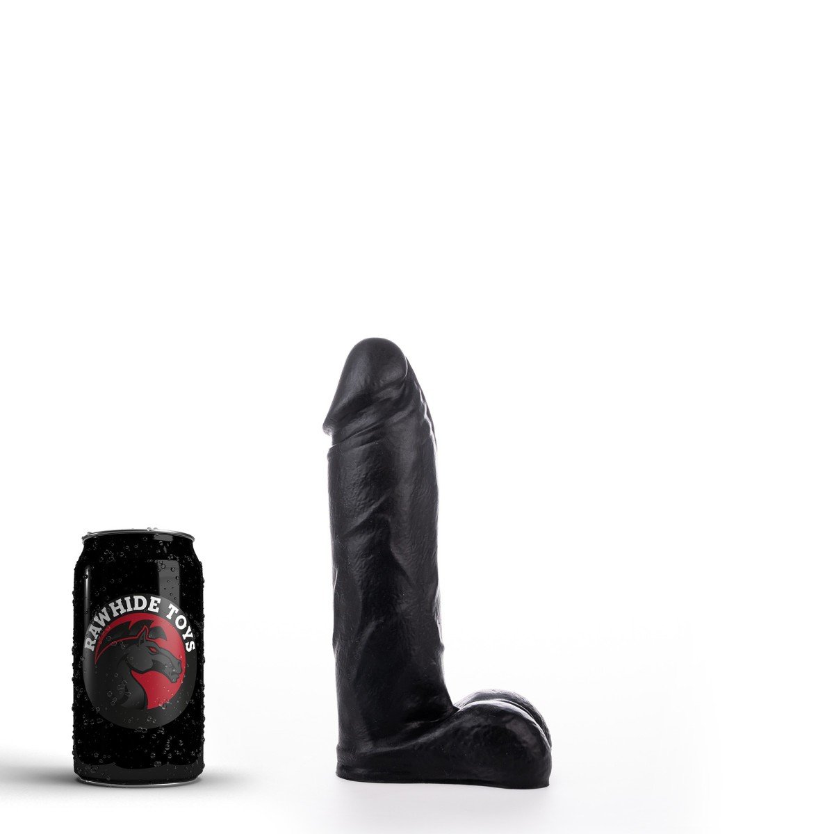 Dildo Rawhide Toys Syron malé čierne, prémiové realistické silikónové dildo 20,5 x 4,7–5,2 cm