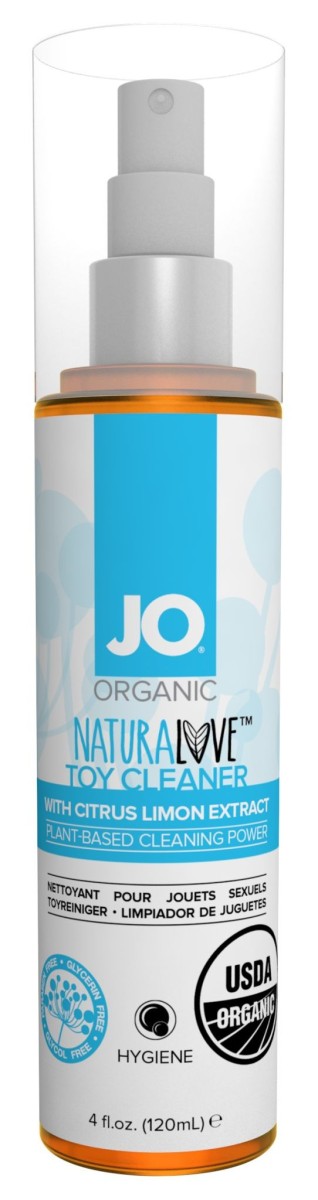 System JO Organic Naturalove Toy Cleaner 120 ml, BIO čistiaci sprej na erotické pomôcky s citrónovým extraktom
