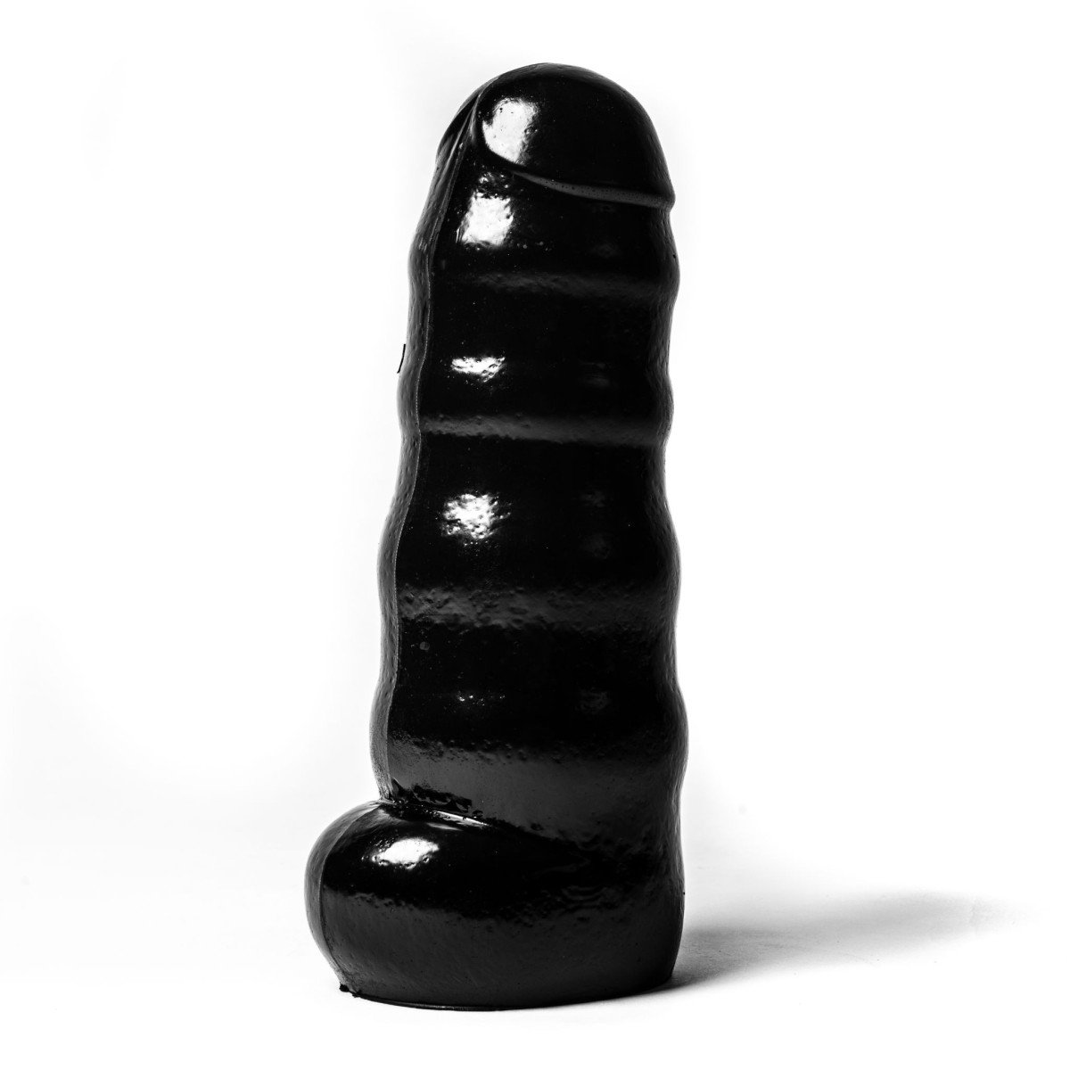 Mister B WAD Cosmic Crash Black, černé anální dildo 27,5 x 7,5–10 cm