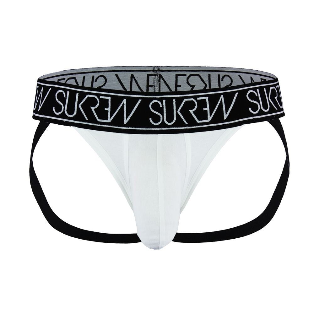 Jocksy Sukrew Windsor Jockstrap S, bílo-černé bavlněné jocksy