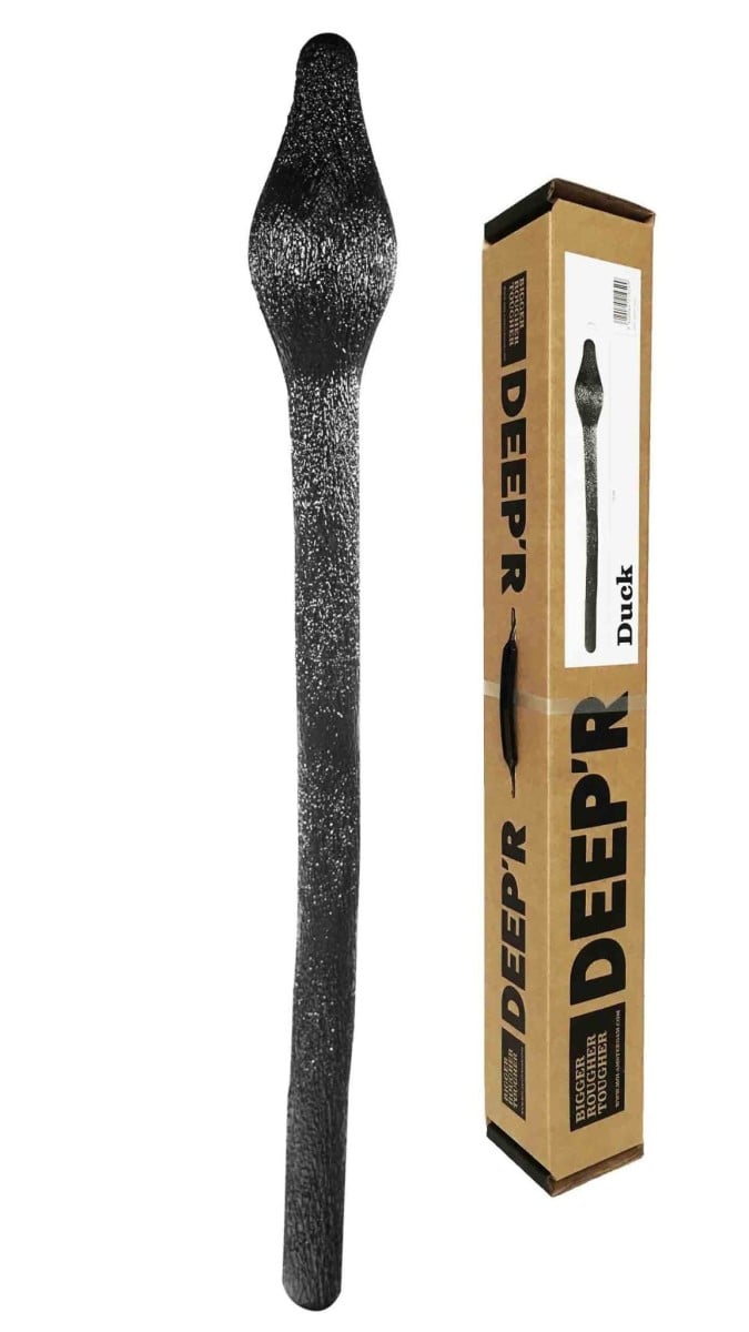 DEEP’R Duck, černé dlouhé anální dildo 70 x 7,8 cm