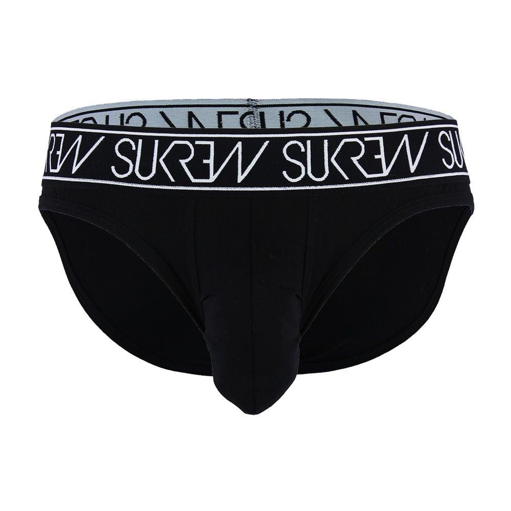 Slipy Sukrew Oxford Brief S, černé bavlněné slipy