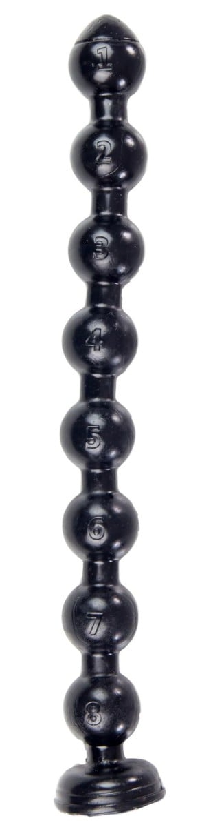 Analconda Big Snake Beads, dlouhé černé vinylové anální dildo 48 x 4,6 cm