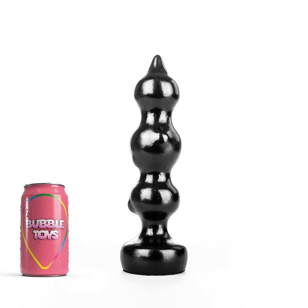 Bubble Toys Poulou, černý anální kolík 23 x 3–6 cm