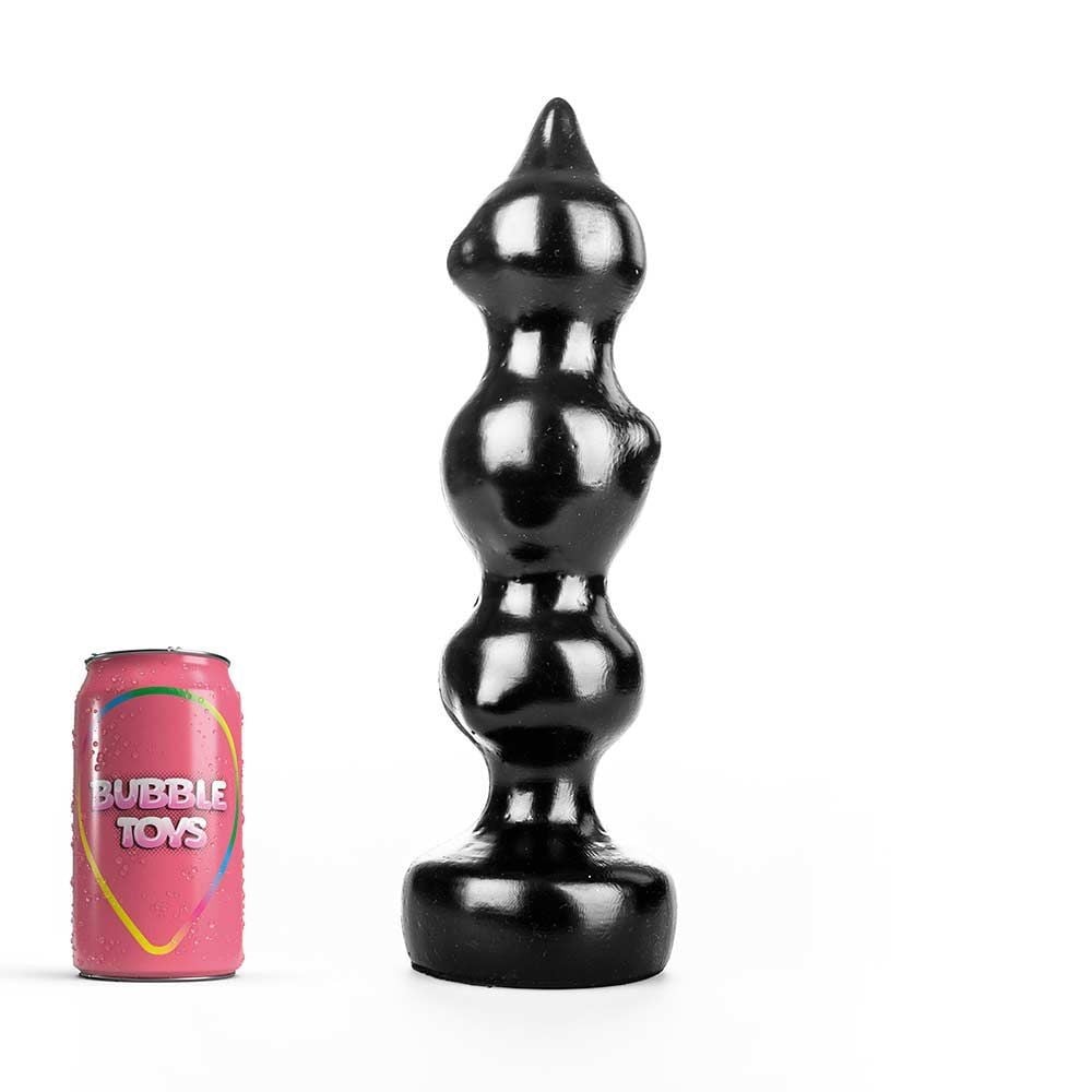 Bubble Toys Pouloulou, čierny análny kolík 28 x 3,5–7,3 cm