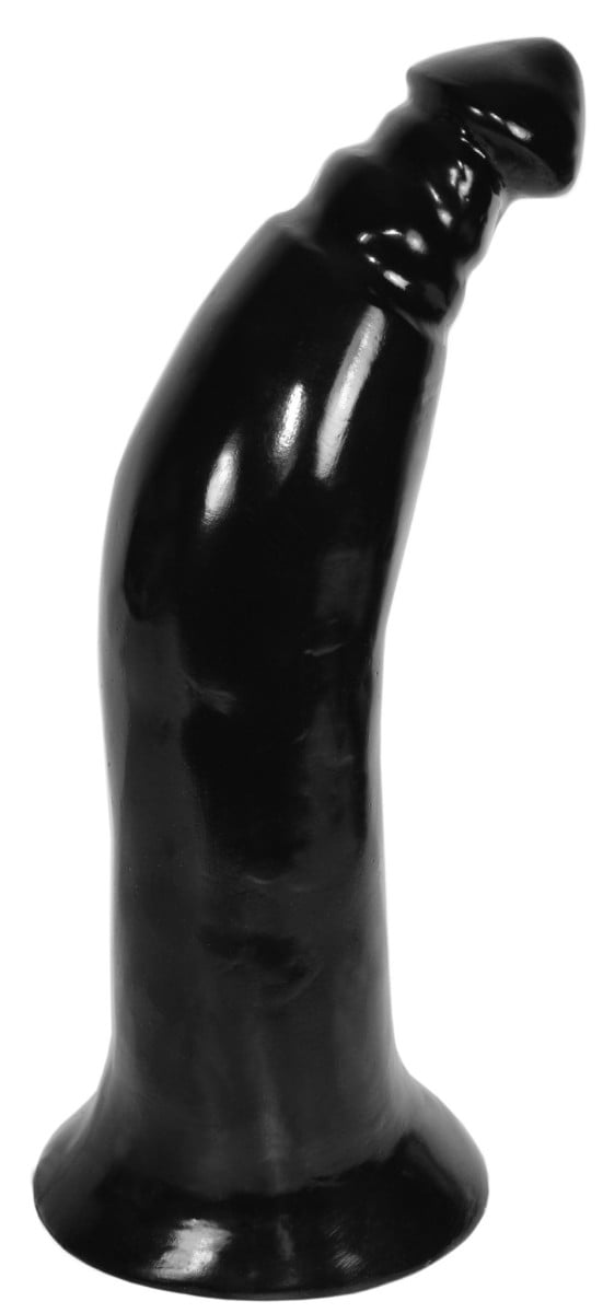 Monster Toys Megator, čierne vinylové dildo 35,5 x 8–9,5 cm
