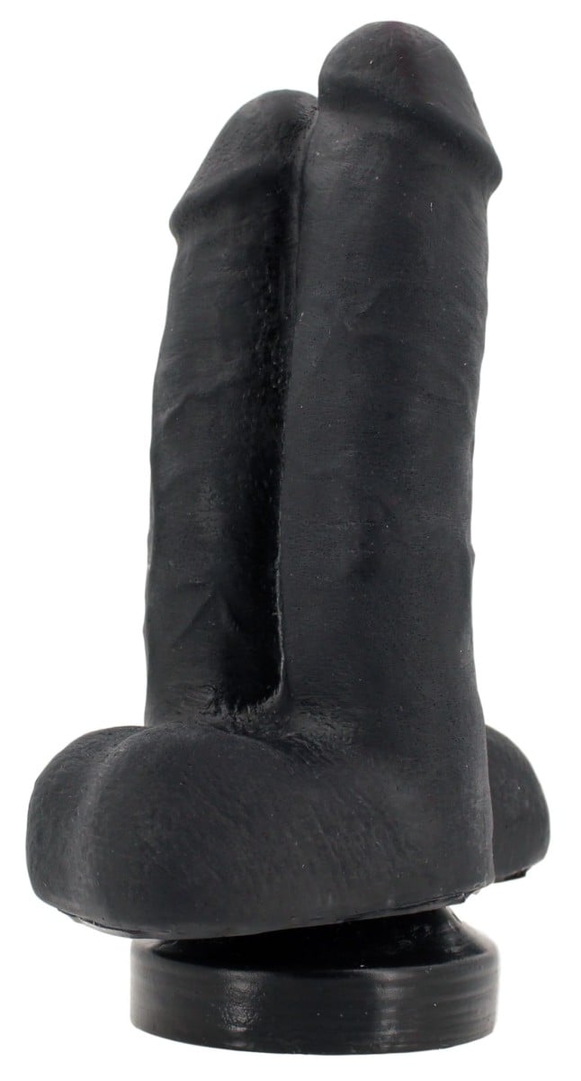 Hardastic Raider, čierne vinylové dvojité dildo 22,5 x 7,9 cm