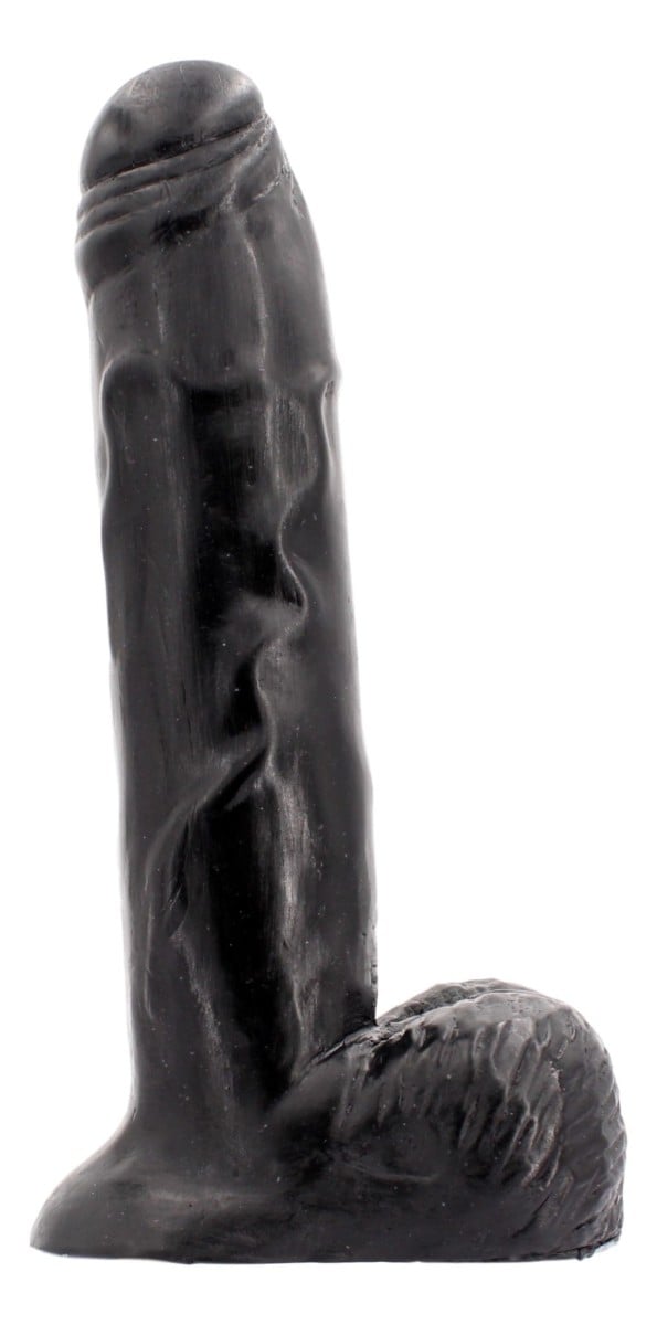 Hardastic Osmose by Pat, čierne vinylové dildo 28,5 x 5,2–5,8 cm