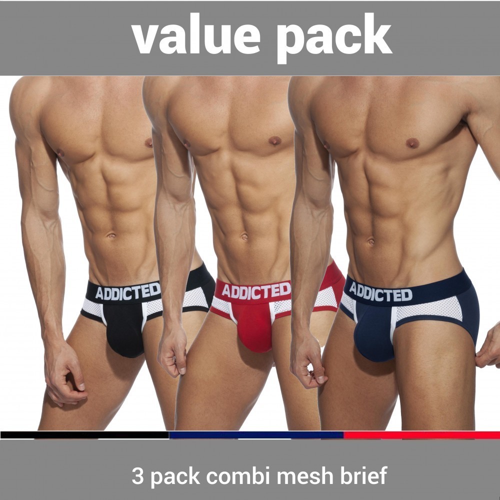 Addicted AD845P 3 Pack Combi Mesh Brief