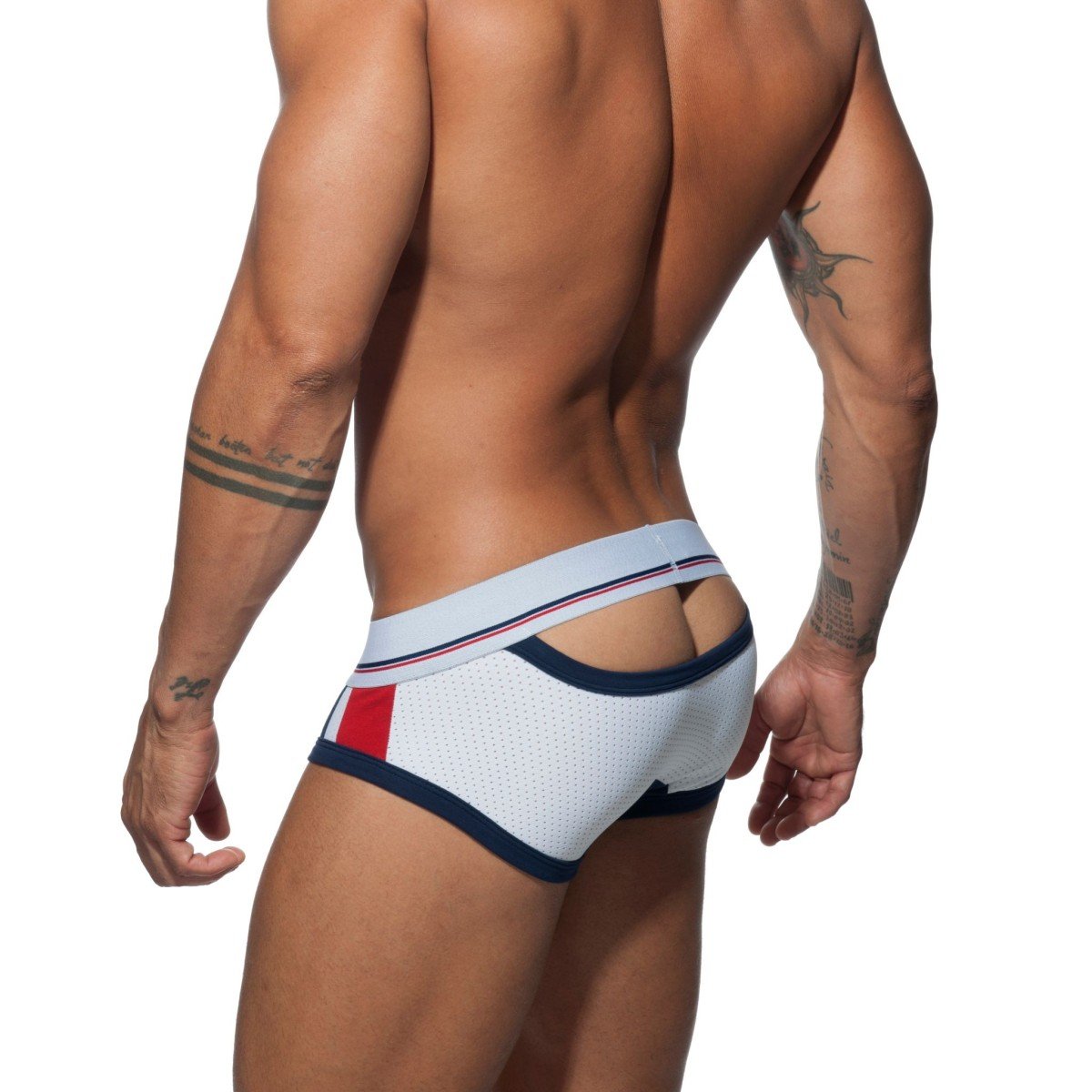 Slipy Addicted AD740 Open Sport Mesh Brief bílé XL, pánské slipy ze síťoviny