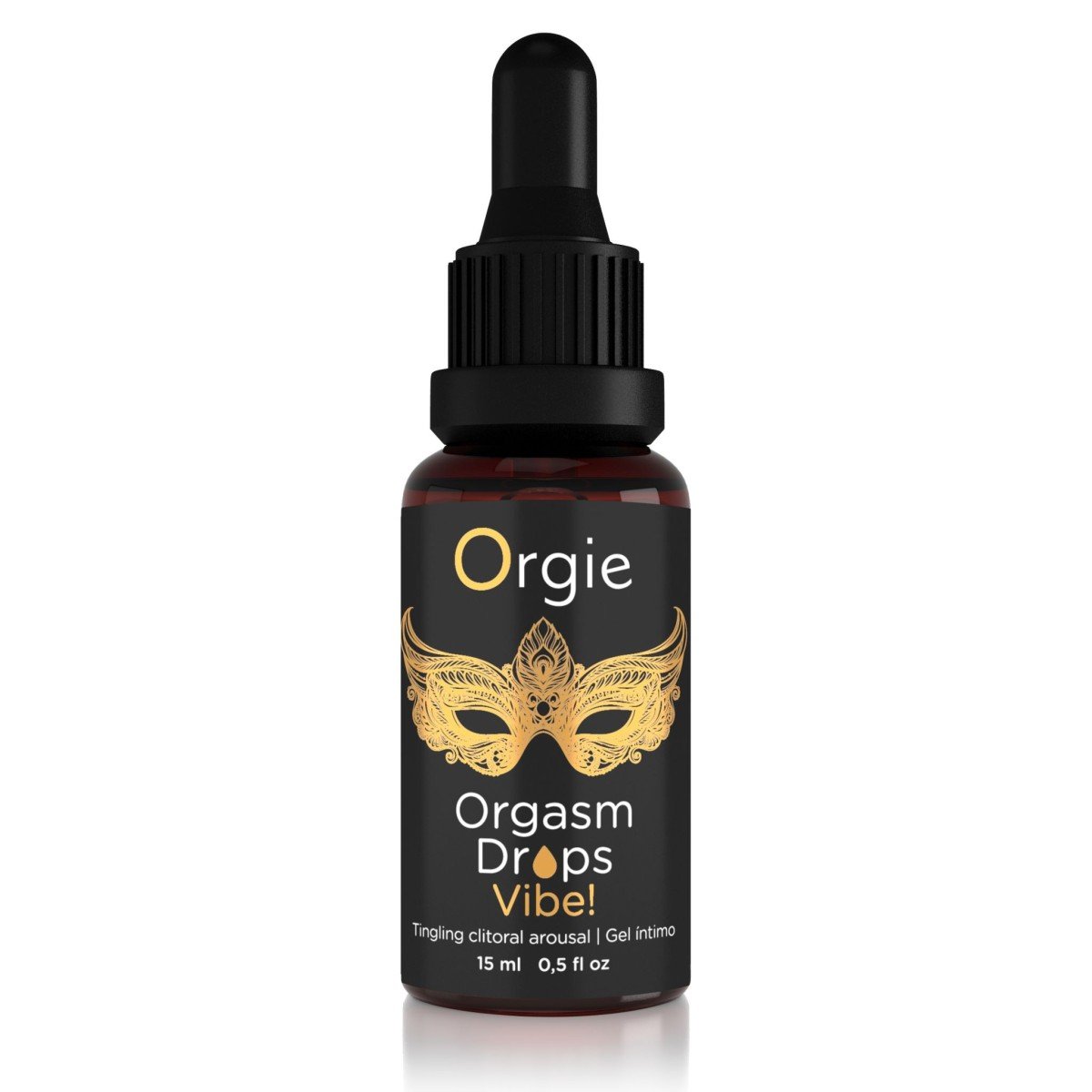 Orgasm Drops Vibe! 15 ml, broskvový masážní olej na klitoris s vibračním efektem