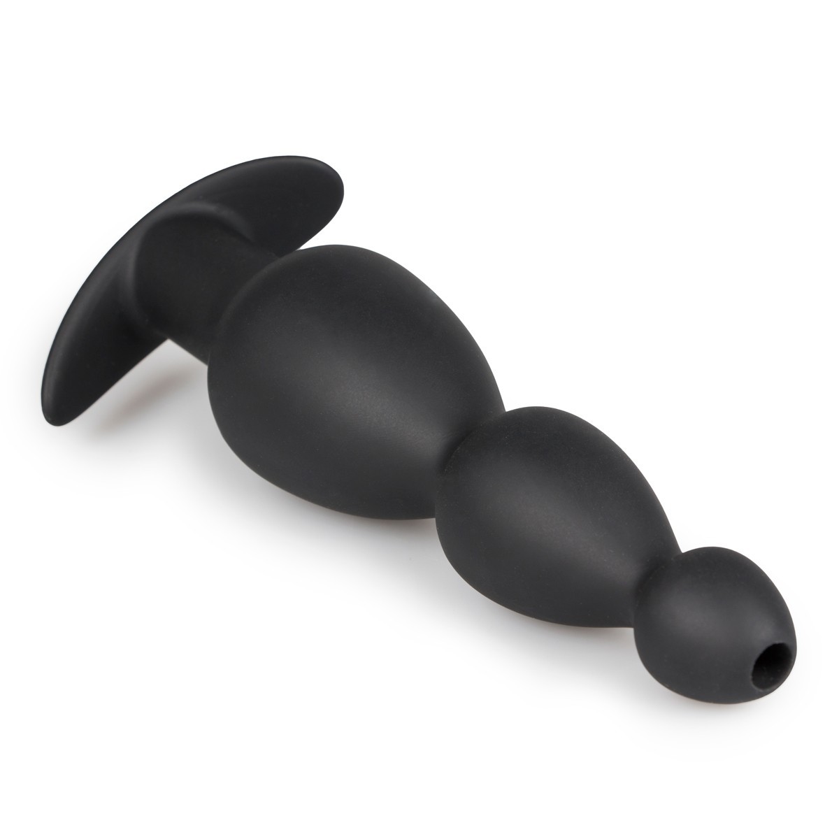 Sinner Gear Long Hollow Silicone Butt Plug, čierny análny tunel 19 x 1,5–4,8 cm