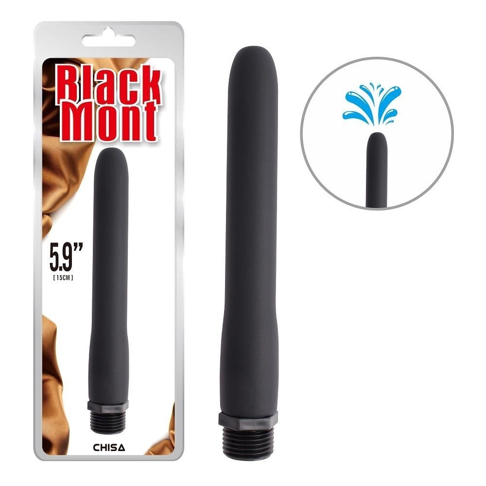 Chisa Novelties Black Mont Silicone Douche Tube 5.9″ Black, silikónová intímna sprcha 16 x 2 cm