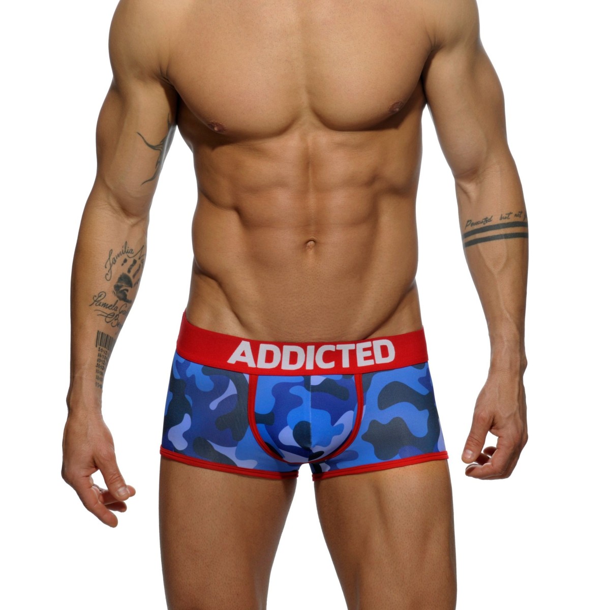 Boxerky Addicted AD580 Basic Camo Boxer maskáčové modré