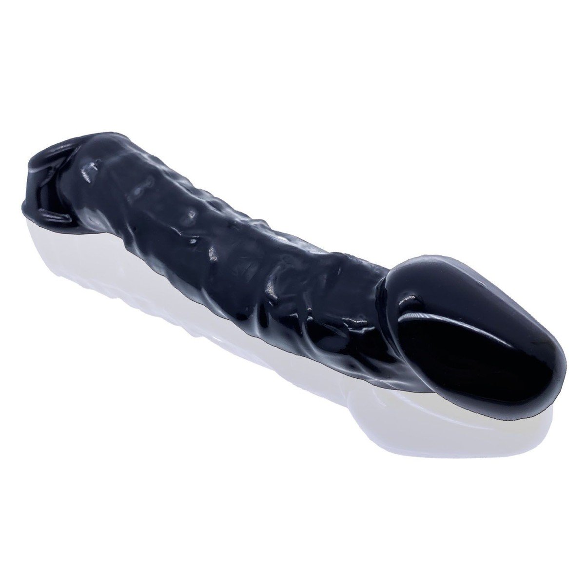 Návlek na penis Oxballs Muscle Ripped černý, návlek pro zvětšení penisu 22,5 x 4–4,5 cm