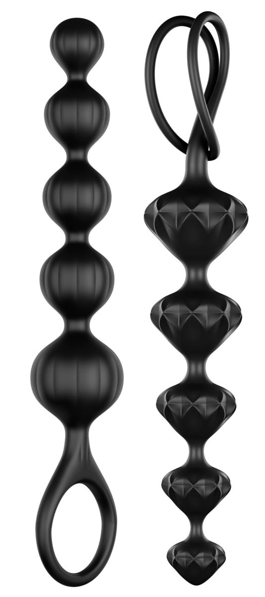 Satisfyer Beads Black, sada 2 silikónových análnych guličiek