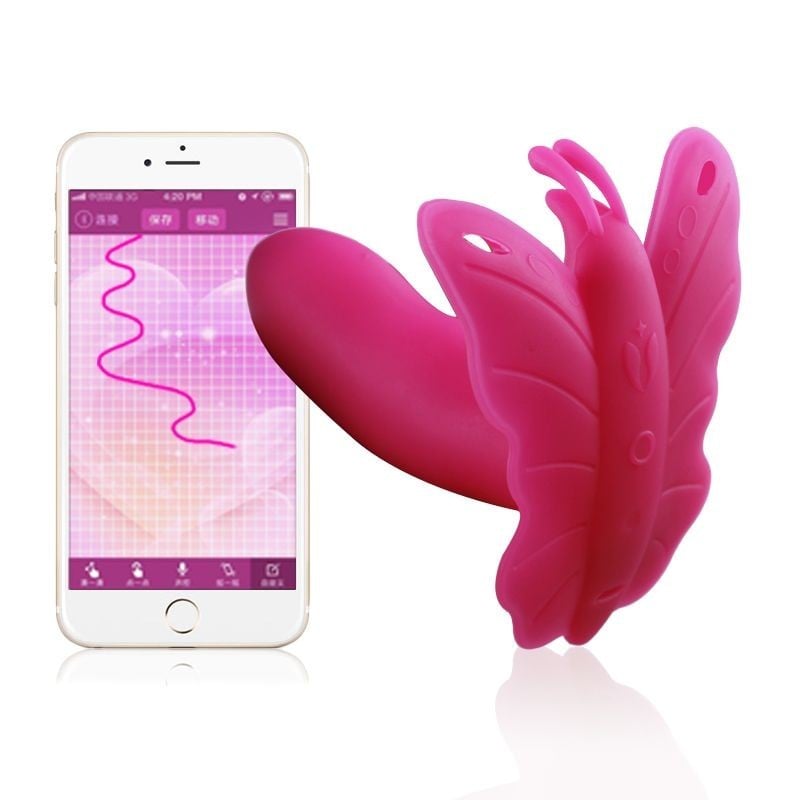 Realov Lydia I Smart Butterfly Vibe Pink, silikónový vibrátor ovládaný mobilnou aplikáciou