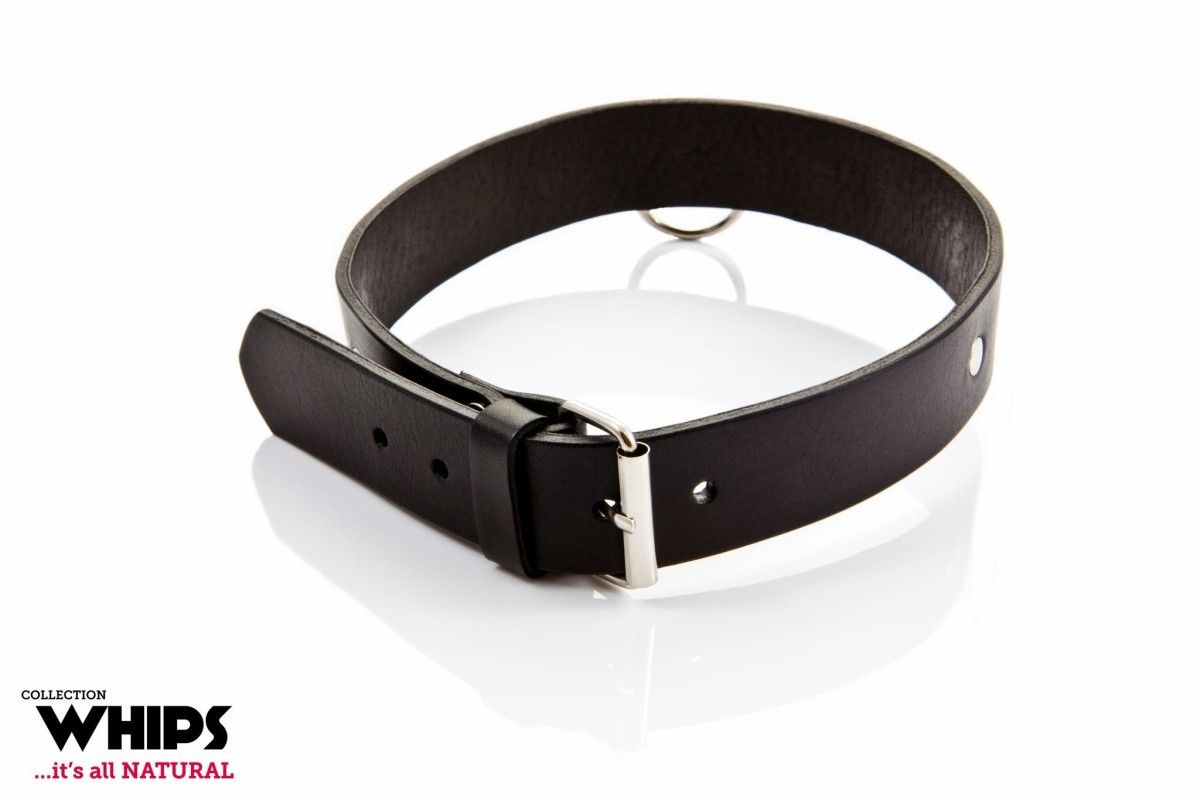 WHIPS Classic Leather Collar for Him, klasický černý obojek