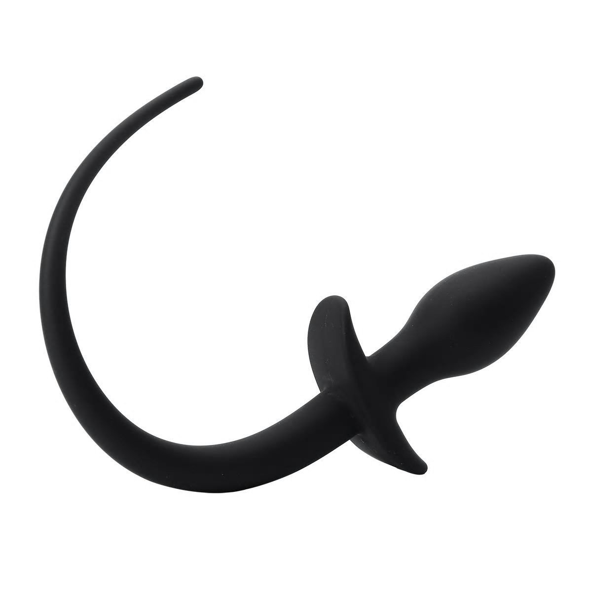 Slave4master Silicone Puppy Tail Black, silikonový anální kolík – psí ocas 7,5 x 3,1 cm