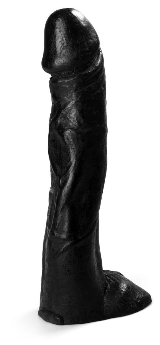 HardToys BT02, černé vinylové dildo 42,5 x 9,5 cm