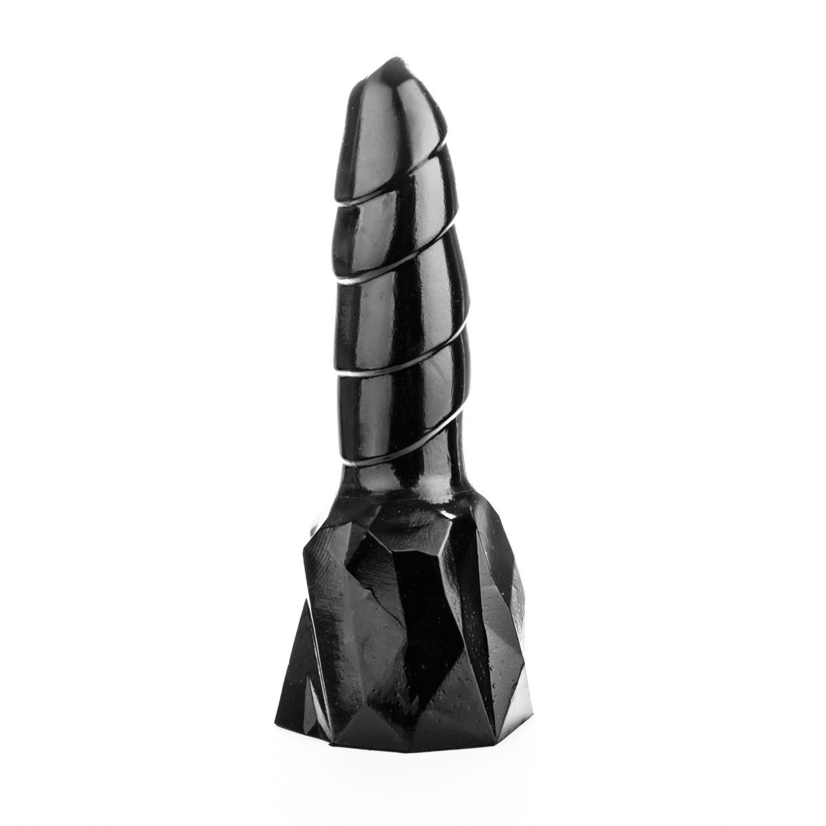 Dark Crystal DC63, černé vinylové dildo 30,5 x 5,8–6,7 cm